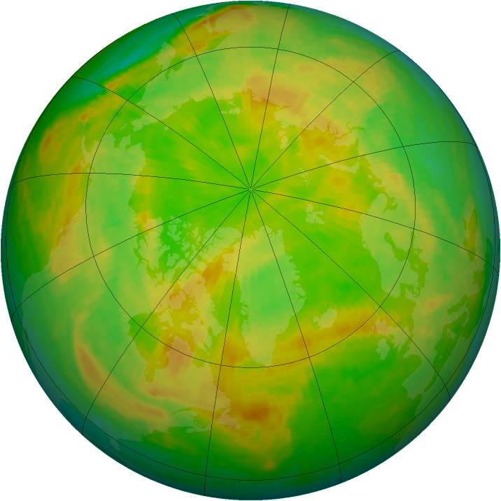 Arctic ozone map for 01 June 2004